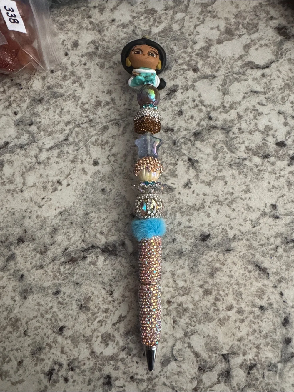 NWOT Disney Doorables Pixel Perfect Jasmine Beaded Pen Handmade by Me